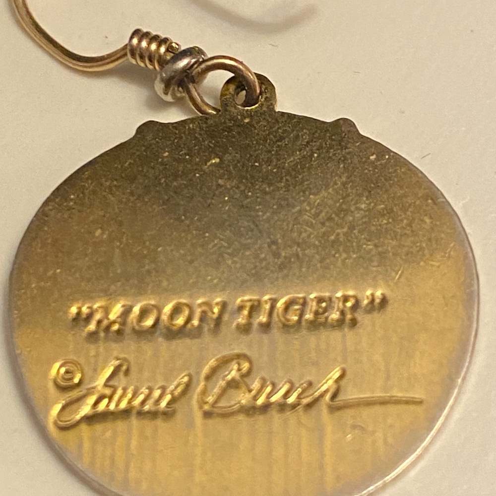 Laurel Burch “Moon Tiger” vintage earrings - Picture 3 of 5